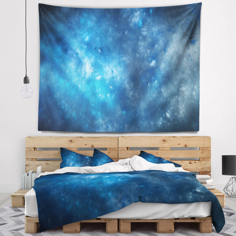 Tapisserie bleu ciel starry abstract clear blue, H 32 po x l 39 po