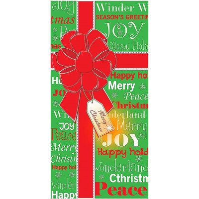 PMU Christmas Bow Light Up Door Cover 30 x 60 3pkg Pkg1
