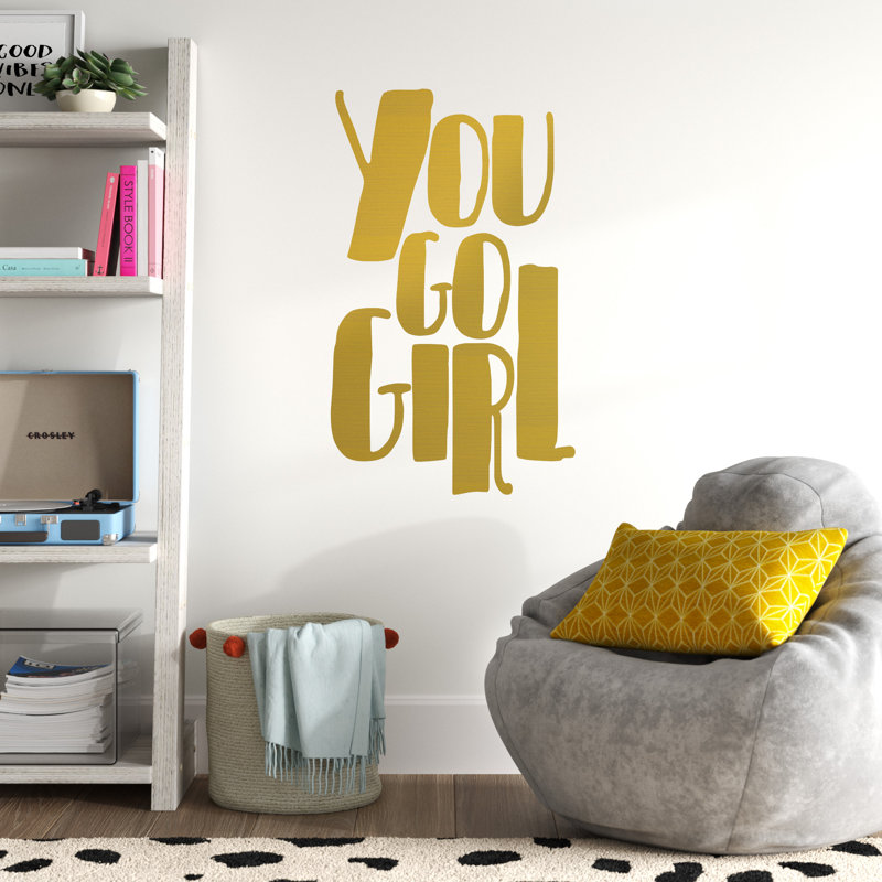 Décalcomanie murale "you go fille", Or
