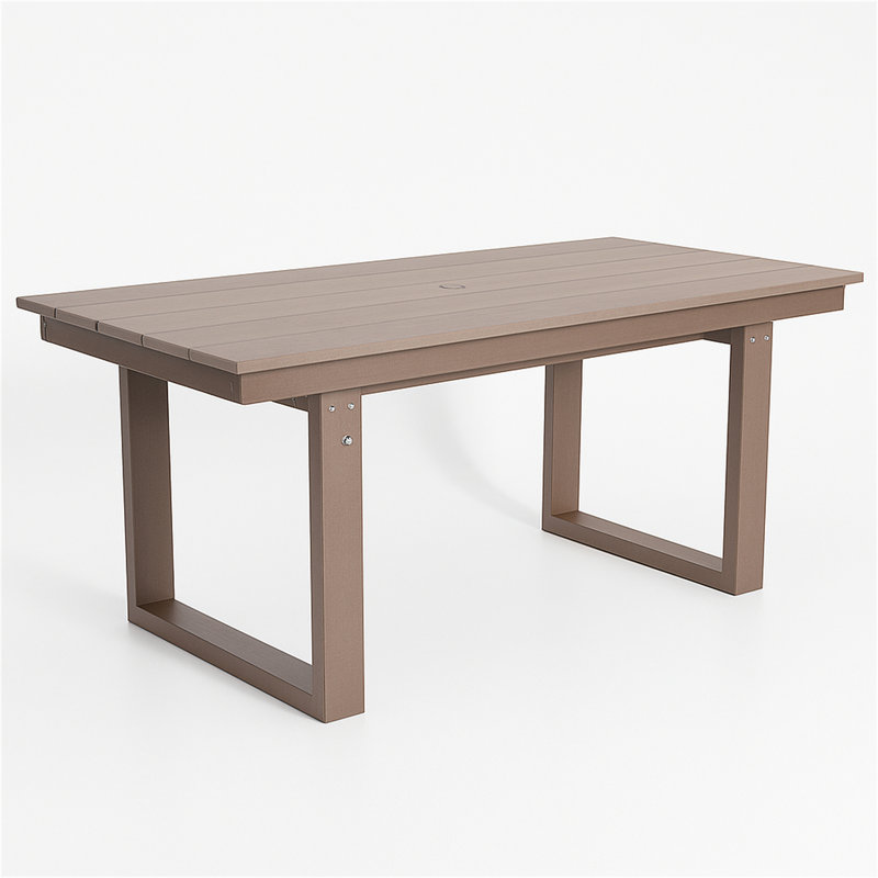 Table de salle à manger d'extérieur en PEHD de 67 po (table incluse seulement), Bois