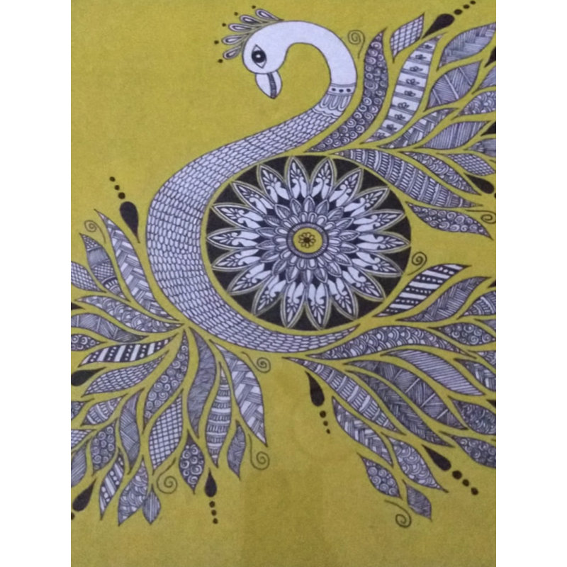 Peinture attrayante d'un paon | Acrylique sur papier | Par Kanika Singhal | Avec cadre