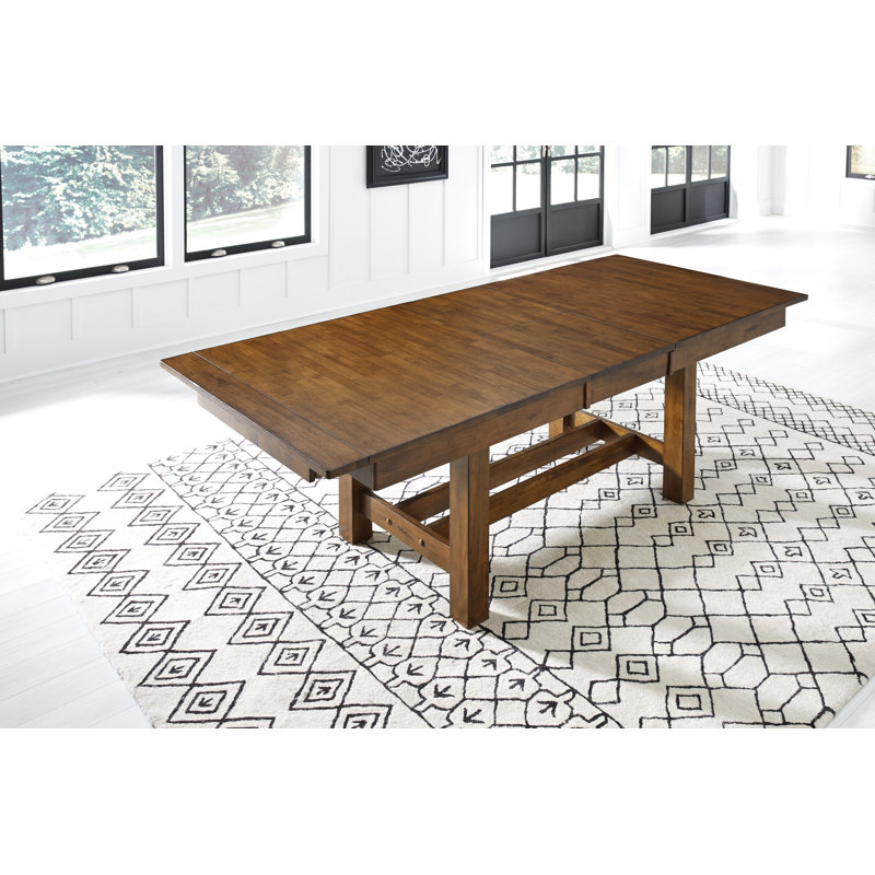 Caudill 3-butterfly Leaf Solid Rubberwood Dining Table