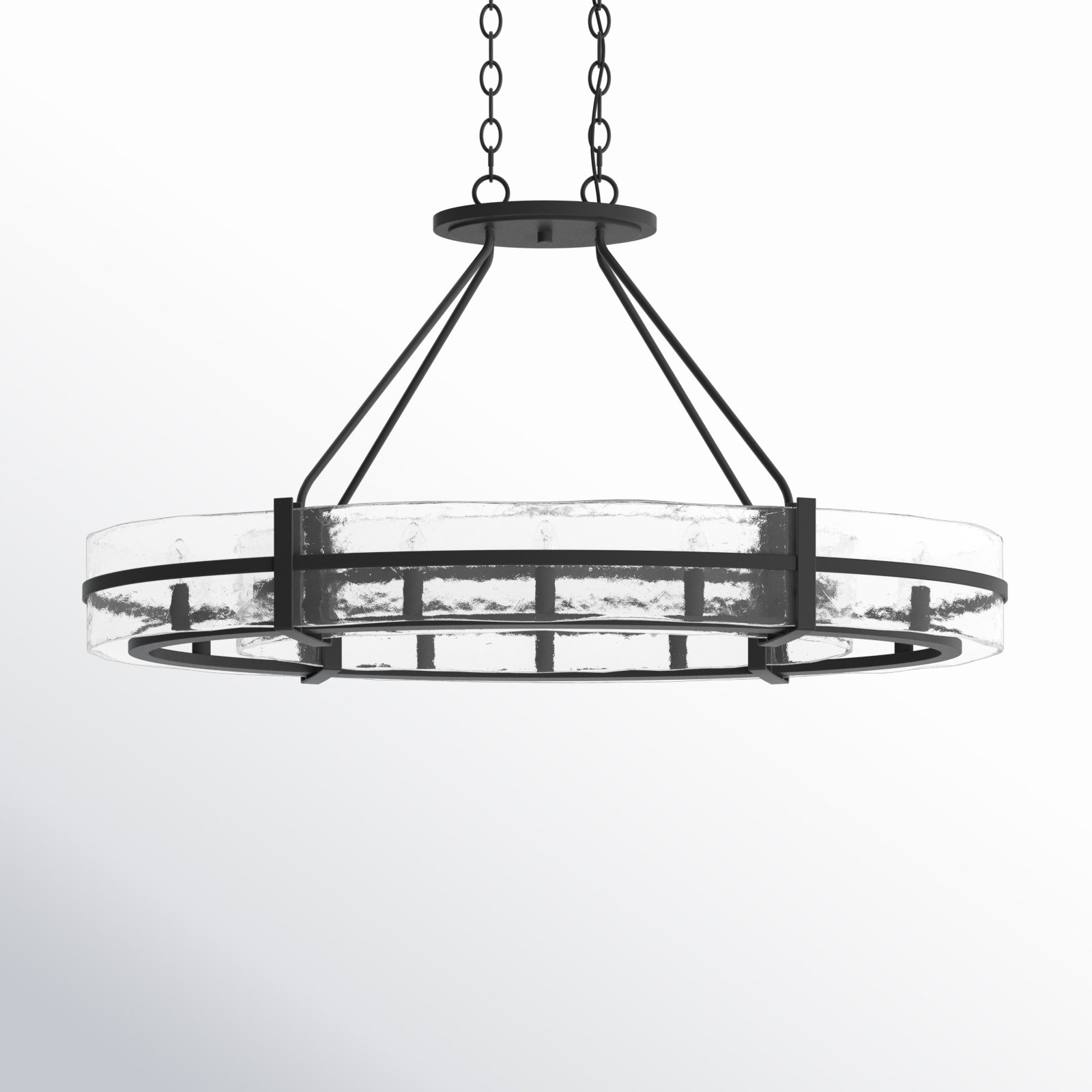 Brisa Steel Dimmable Drum Chandelier, 10 Light Linear Chandelier