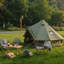 Tente de camping familiale (vert)-126509590