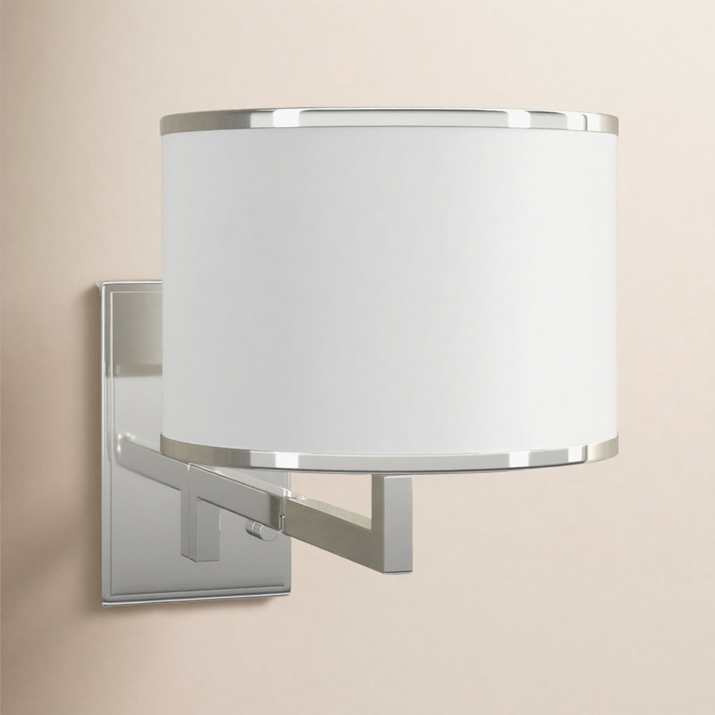 Cobblefield Single Light Dimmable Swing Arm Sconce, Polished Nickel