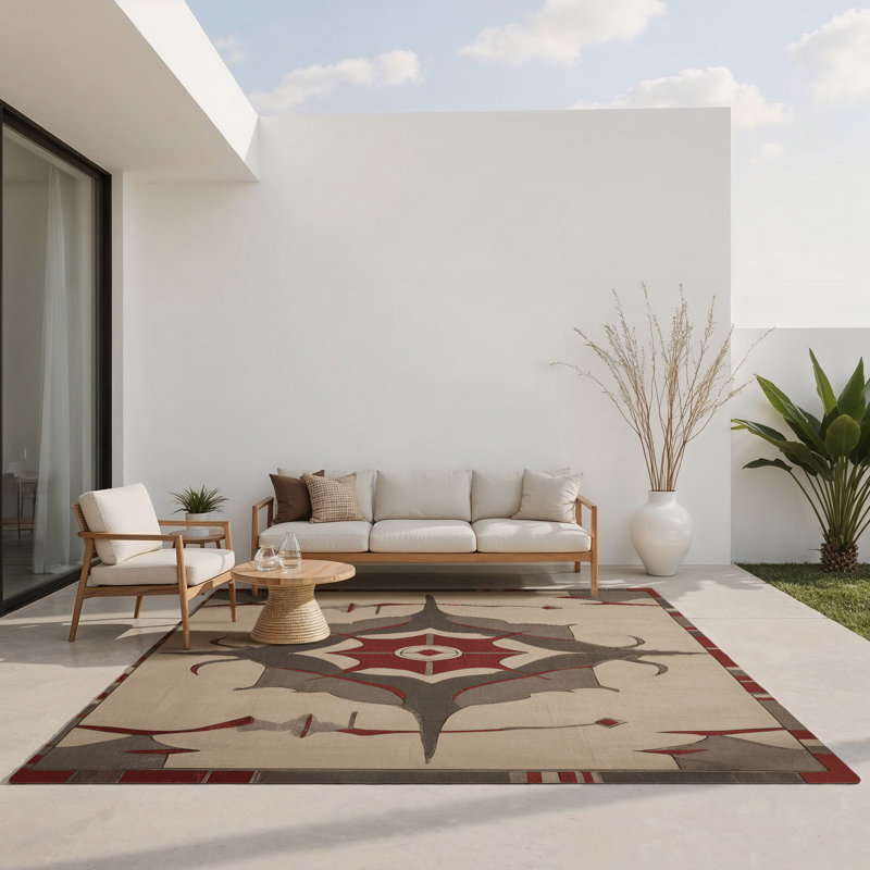 Chateau Mosaic Indoor And Outdoor Area Rug, Rectangle 2' x 3'