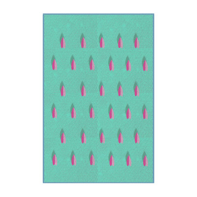 Tissé à la machine en laine et polyester vert/rose Tapis décoratif