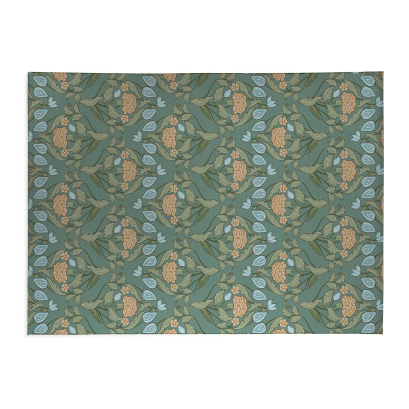 Tapis de blanchisserie antidérapant Piper, 25 "L x 4 "H, Green Floral