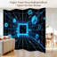 6 panneaux de paravent pliable paravent tunnel néon royal cubes cubes flottants grille de toile futuriste séparateur de pièce autoportant cloison de protection cloison d'intimité-548381600-548381602
