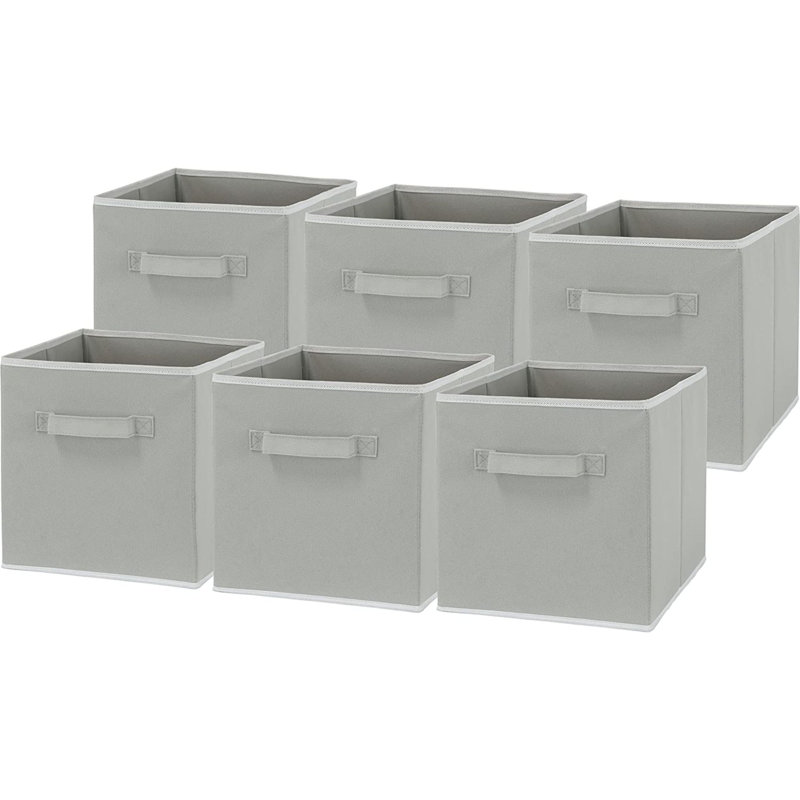 Ensemble de bacs de rangement en tissu, gris