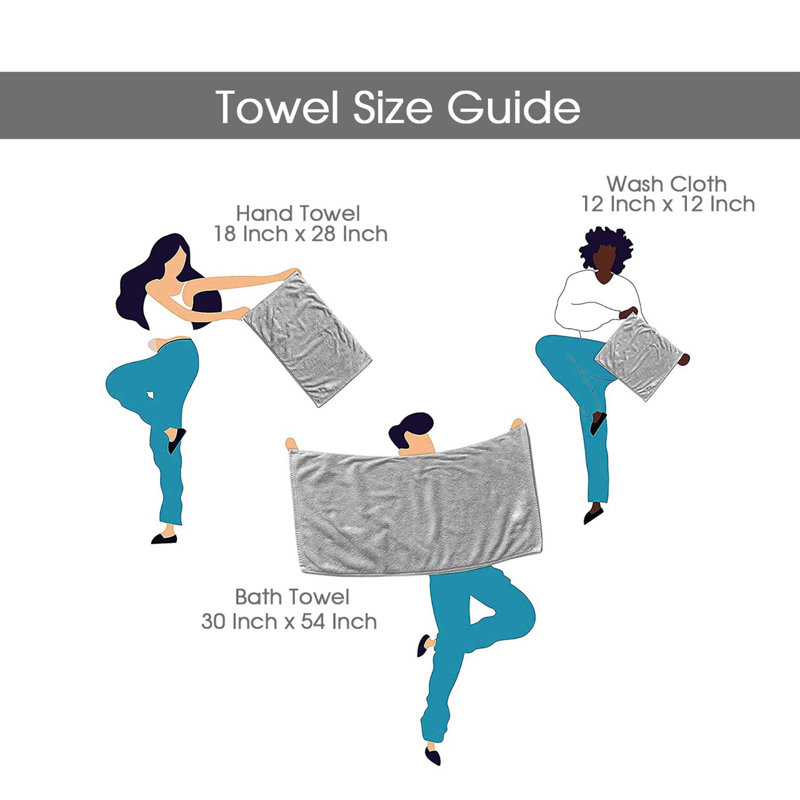 Como Smooth Soft and Thick 100% Cotton Towel Set, Orange, 6 Piece Towel Set