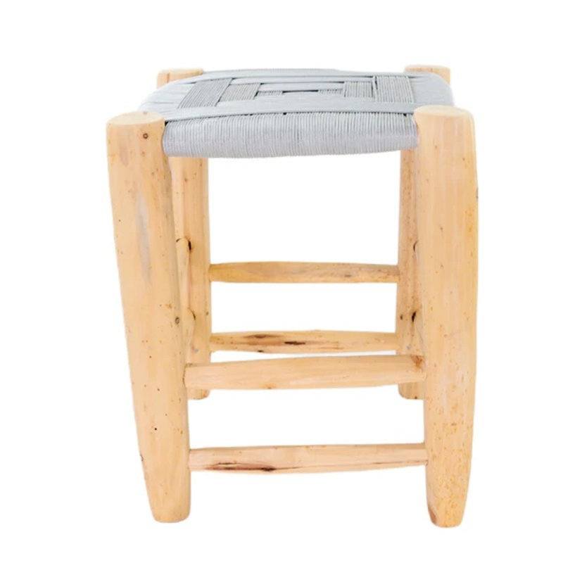 Tabouret d'appoint en bois massif, gris