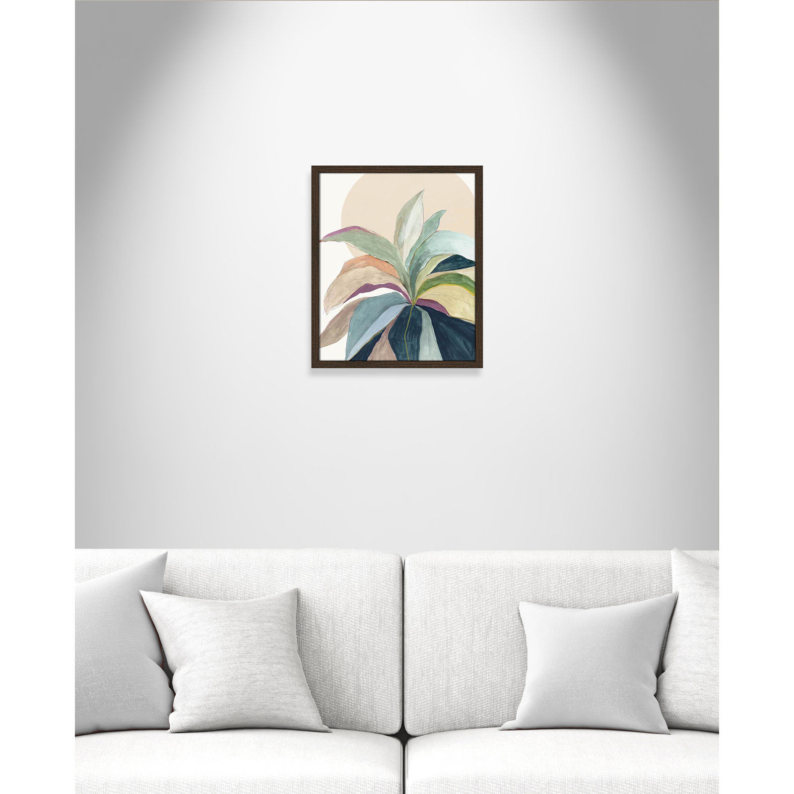 Sunny Bright Leaves II by Asia Jensen, Walnut Slim Unmatted Picture Framed, 19" H x 16" W x 0.75" D