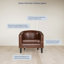 Cohmer 28.74" Wide Accent Barrel Chair, Modern Faux Leather Tub Club Chair Upholstered Armchair with Gold Nail Head Trim-1517470775