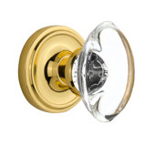 Classic Rosette with Oval Clear Crystal Door Knob