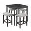 Ensemble de table de salle à manger et de tabourets industriels avec imitation grain de bois de haute qualité, conception peu encombrante et confort ergonomique pour les cuisines modernes