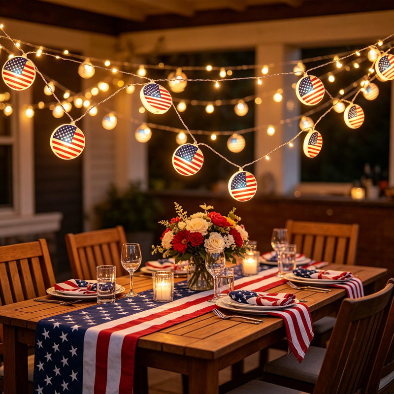 Guirlande de lumières de célébration de la fête de l’Independance