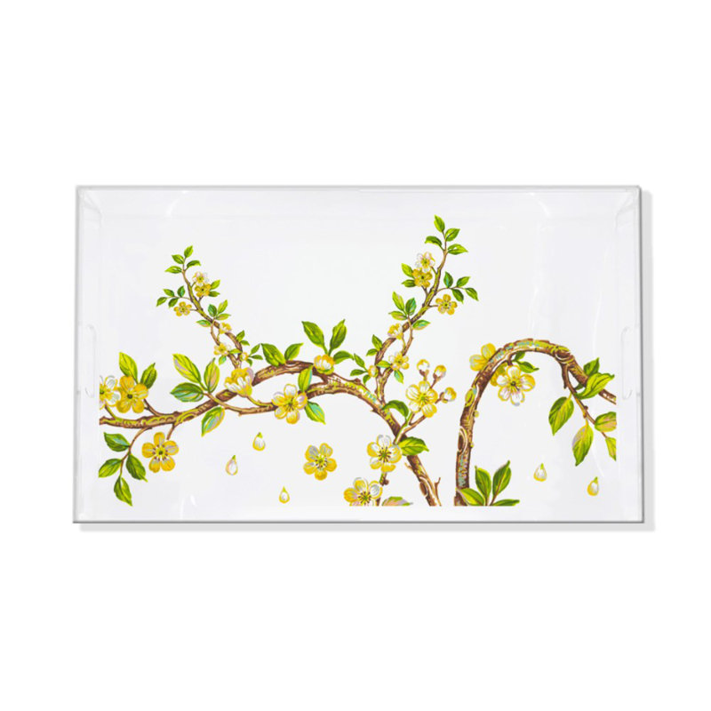 Plateau rectangulaire en acrylique Cherry Blossom