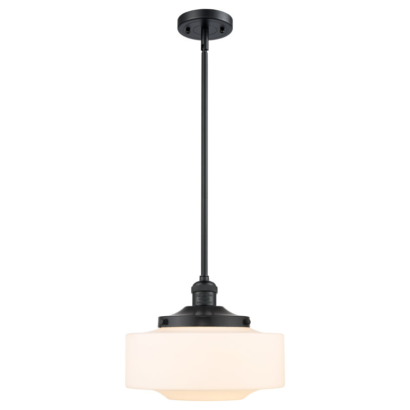 Franklin Restoration - Lainee - 1 Light 12" Stem Hung Mini Pendant - Bulb Not Included -Rubbed Bronze Finish, Matte Black