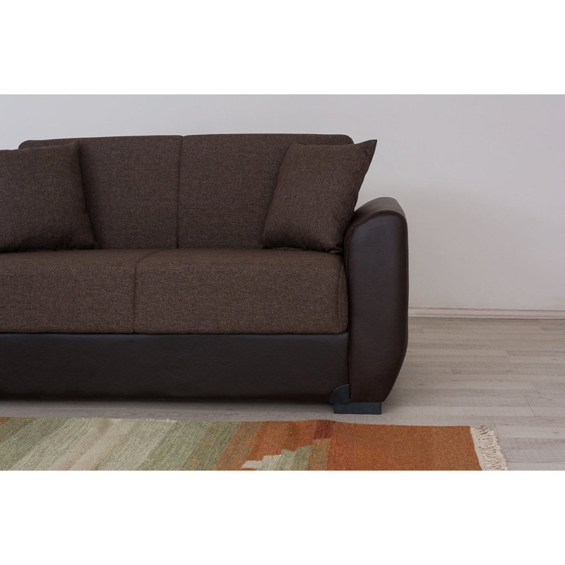 Causeuse-lit convertible en cuir Primo