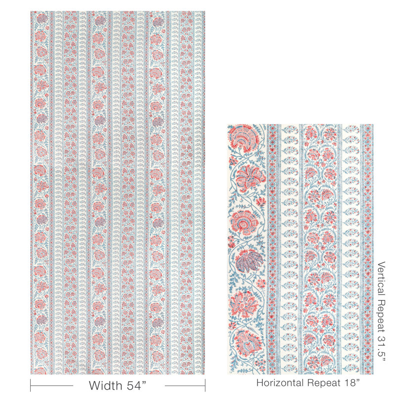 Indiennes Stripe Fabric, Berry