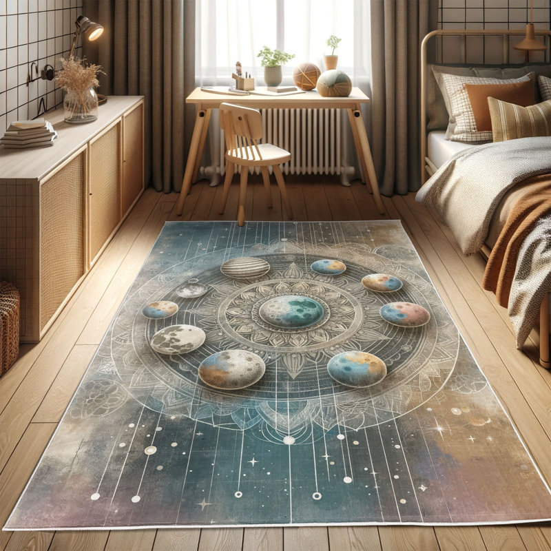 Machine Printed 177cm X 122cm Area Rug
