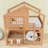 Wood House Bunk Bed with Ladder-1540534041