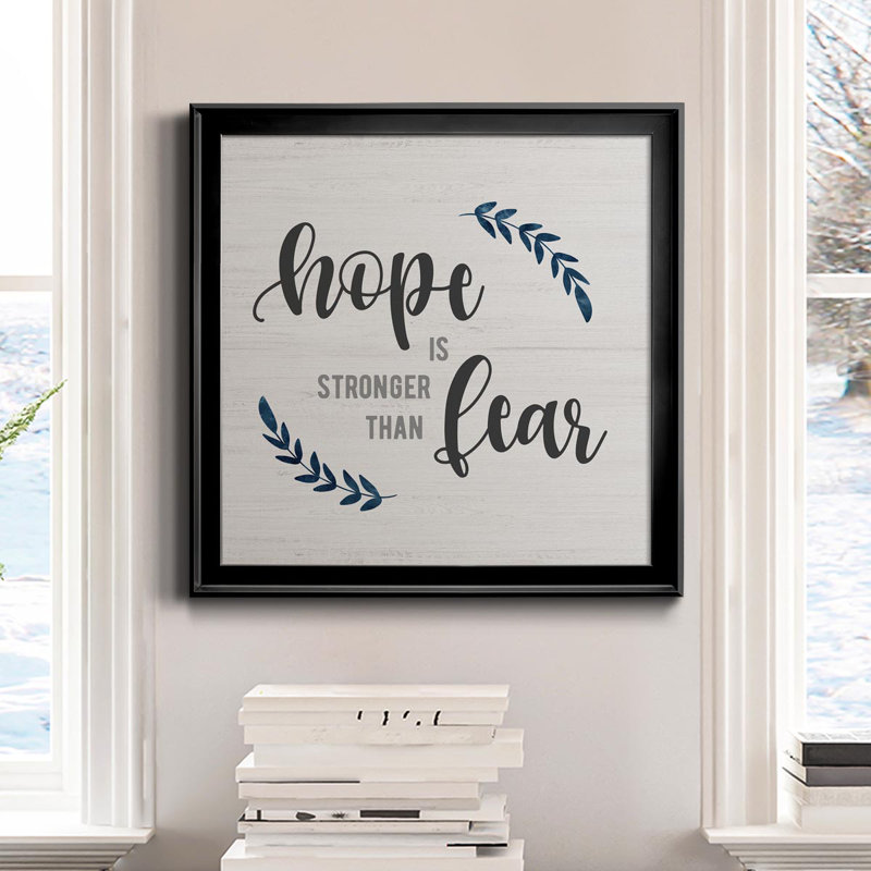 «Hope Is Stronger», art textuel sur toile, Noir, H 17,5 po x l 17,5 po x P 1,5 po