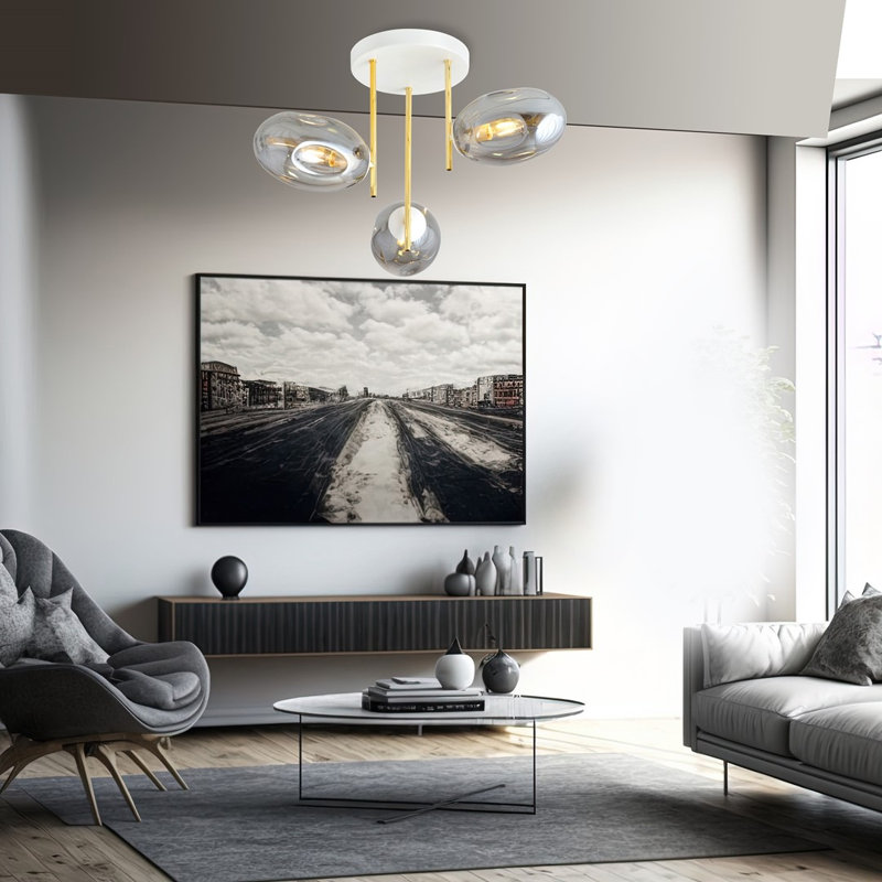 Maleya 3 - Light Unique/Statement Chandelier, Graphite