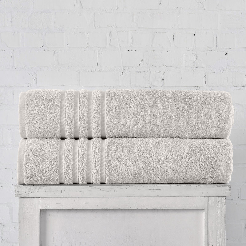 2-Pack Jumbo 100% Cotton Bath Sheets, Oversized and Absorbent, Silver