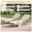 Ensemble de 2 chaises longues d'extérieur, chaises longues de patio avec accoudoirs et coussins pour la piscine