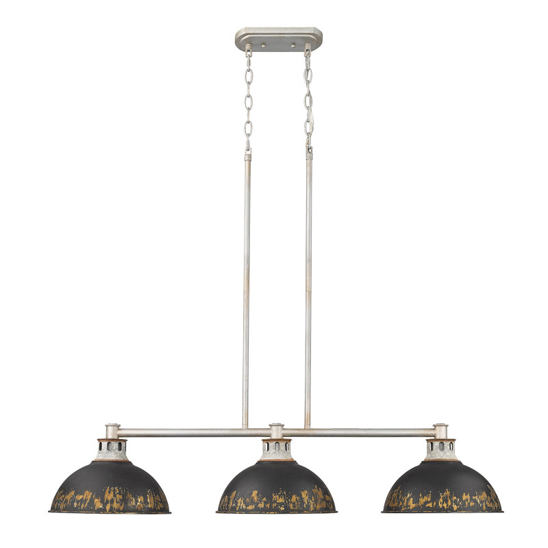 Luminaire suspendu linéaire à 3 lumières Shediac, Noir antique