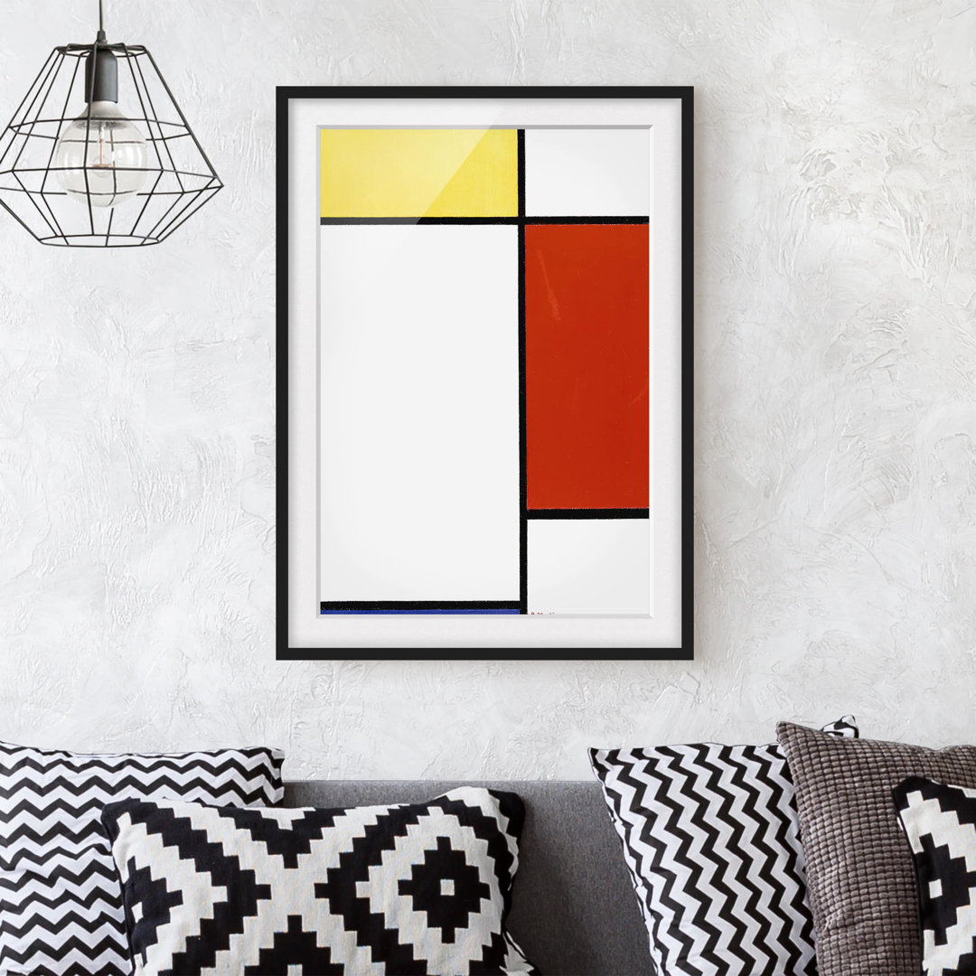 Gerahmtes Papierbild Komposition I von Piet Mondrian