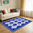 Royal Blue Southwestern Diamond carpet-easy to clean, machine-washable, soft and comfortable; suitable for door mats, kitchens, living rooms, bedrooms, corridors, and laundry areas. Easy to clean, durable carpet for home decoration.-487056814