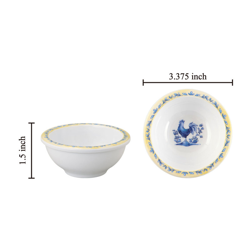 3 3/8" Mini Bowl S6, Blue Rooster