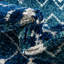Tapis bleu / ivoire en polypropylène tissé à la machine Briehn-2111420111