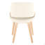 Chaise d'appoint Mid-Century moderne en bois naturel et tissu crème - ensemble de 2-1976519290-1976519288