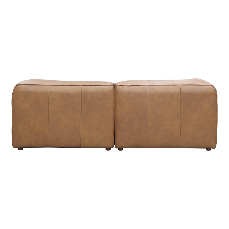 Foley 3 - Genuine Leather Modular Sectional, Tan Top Grain Leather