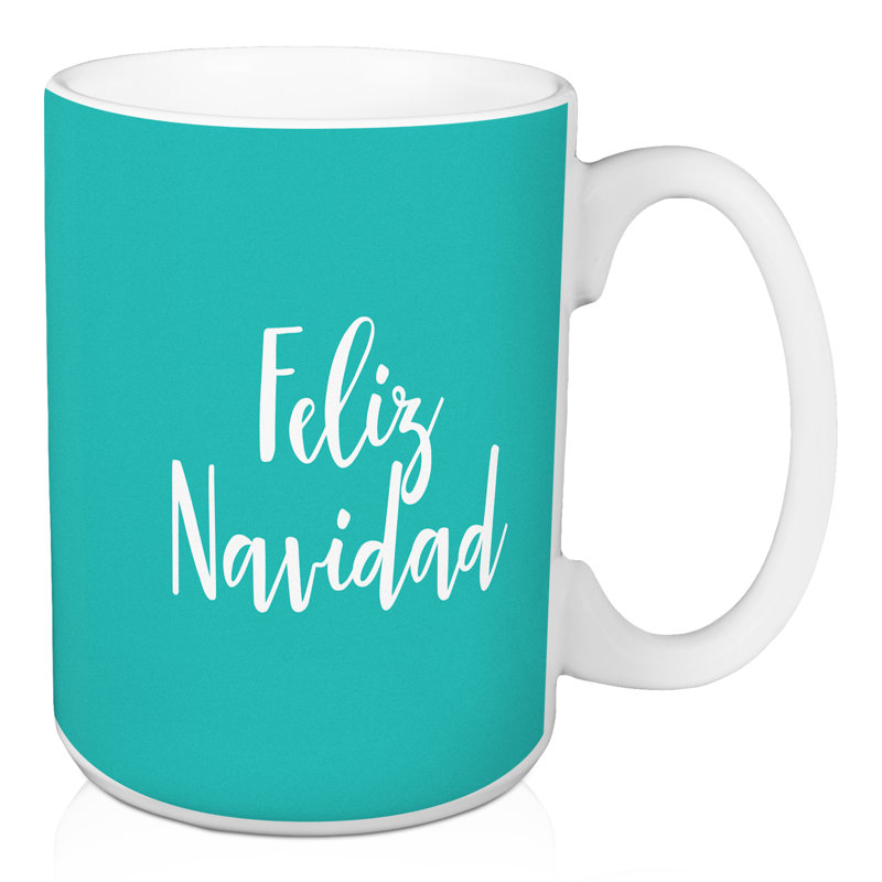 Grande tasse à café feliz navidad Hankerson, Bleu sarcelle