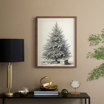 «Christmas Holiday Art CDLxxxix», reproduction d'art encadrée - bois massif