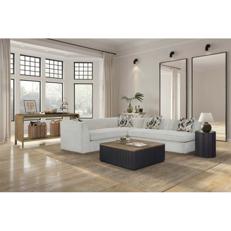 La console Waterfall au design épuré et au rangement spacieux est parfaite pour les vestibules modernes et les salons.