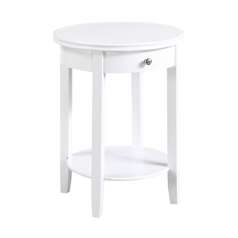 Carbin End Table with Storage, White