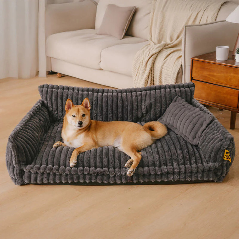 Canapé-lit lavable moelleux pour chien, taille 2xl, Gris foncé