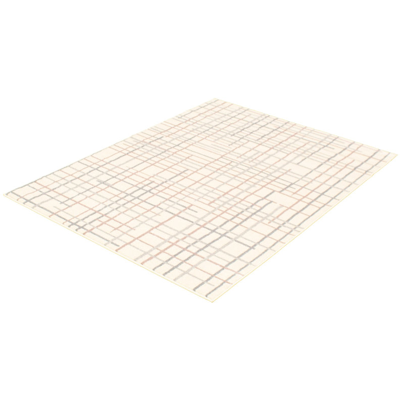 Tapis crème / argent / rose Mulgrave, Rectangle 3 pi 11 po x 5 pi 7 po
