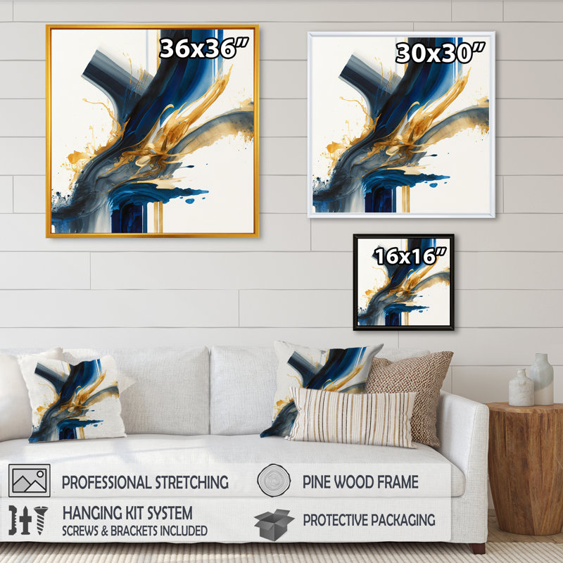 Stylish Spiral Abstract IV - Impression sur toile, H 16 po x l 16 po x P 1 po, Cadre flottant noir