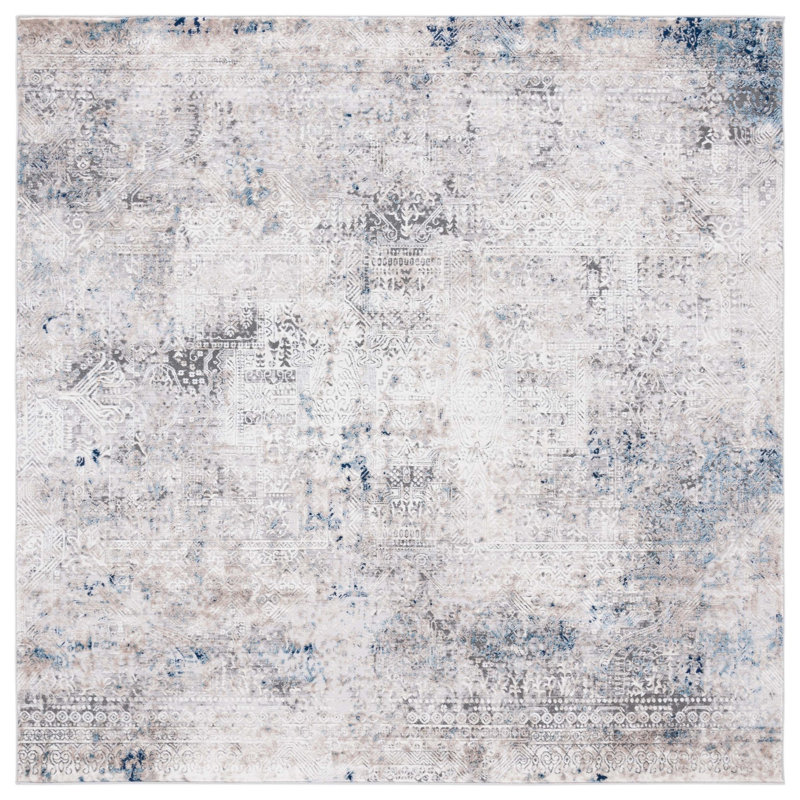 Vogue Performance Abstract Rug, Square 6'7"