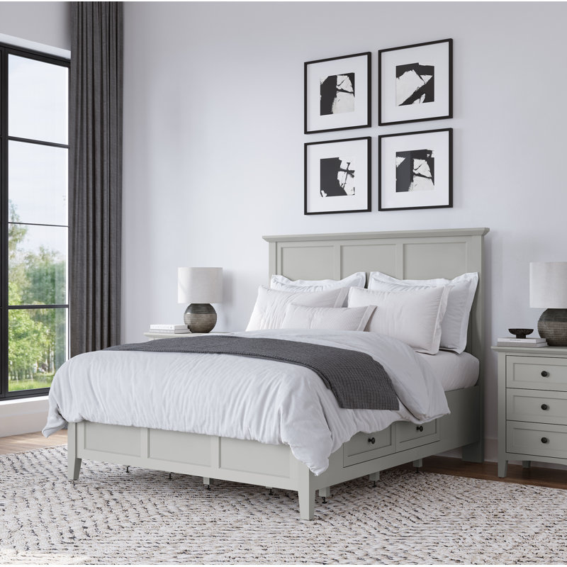 Renee Storage Platform Bed, Gray, Queen
