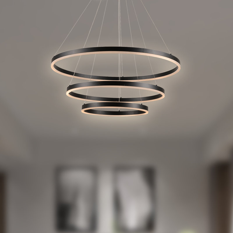 Abir 3 - Light Matte Black LED Unique/Statement Pendant