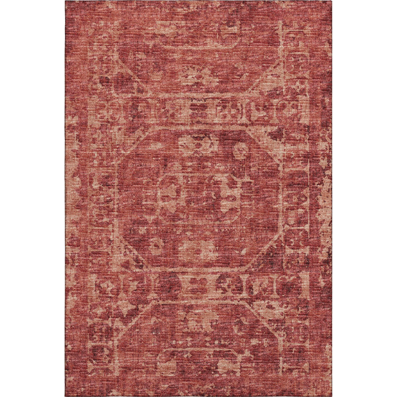 Premium Machine Washable Kelsa AMF41 Spice Rug, Rectangle 2'6" x 3'10"