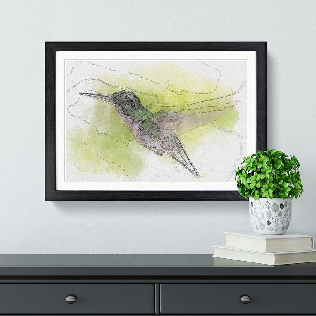 Hummingbird in Costa Rica in Abstract - Picture Frame Graphic Art Print